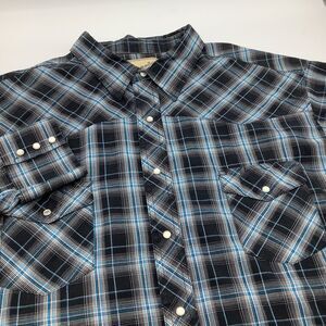Wrangler Mens Long‎ Sleeve Pearl Snap Shirt Size 3XL